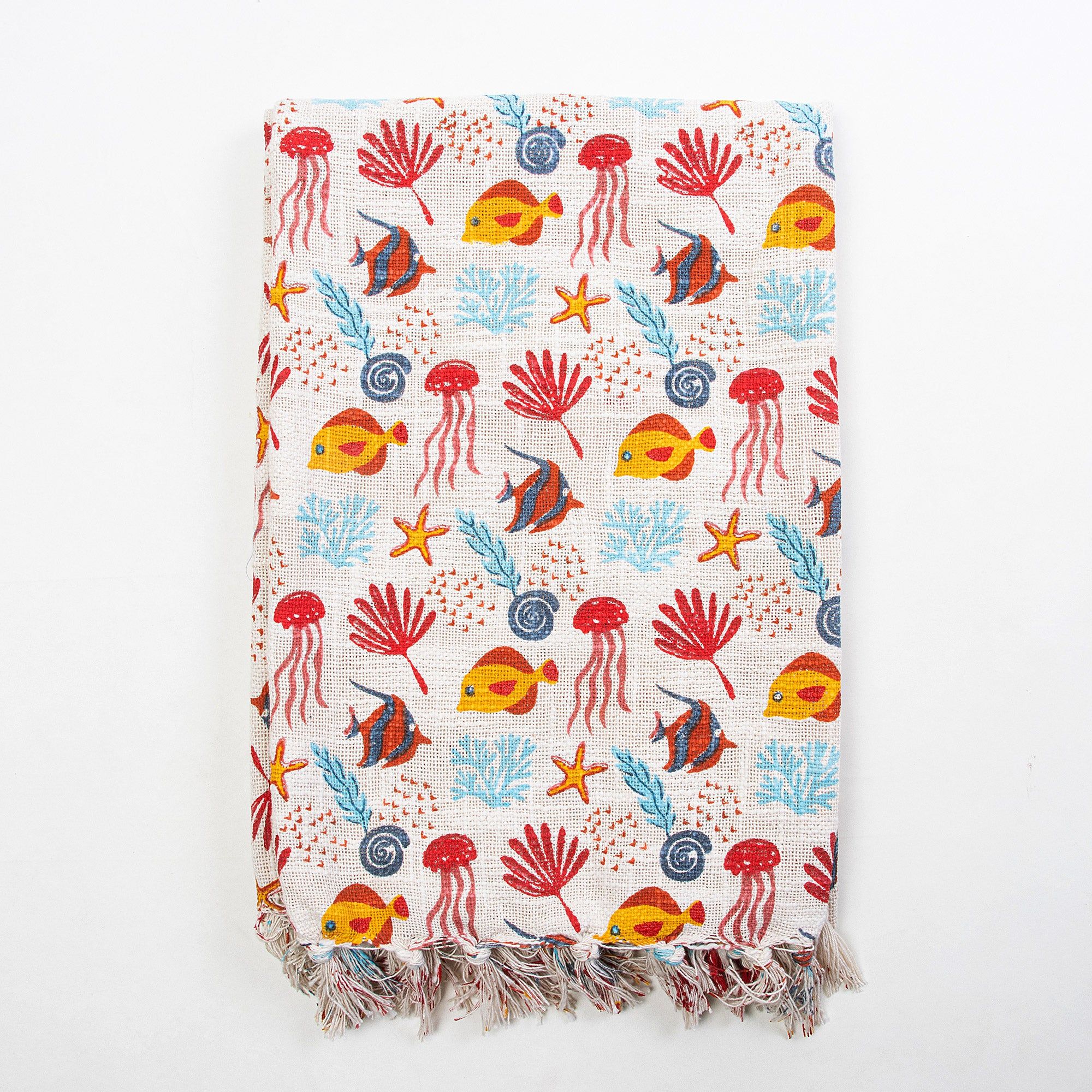 Sea Animal Print Soft Authentic Handmade Throw Blanket